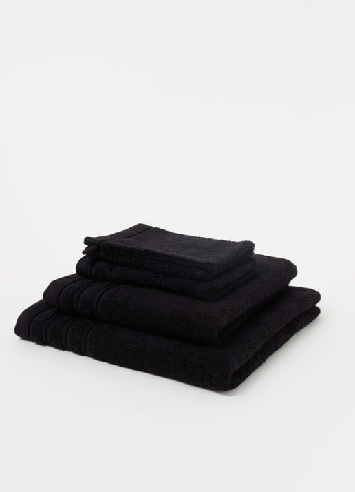 de Bijenkorf Home Evolution gastendoek - 580 gr/m2 - 30 x 50 cm - detail zwart
