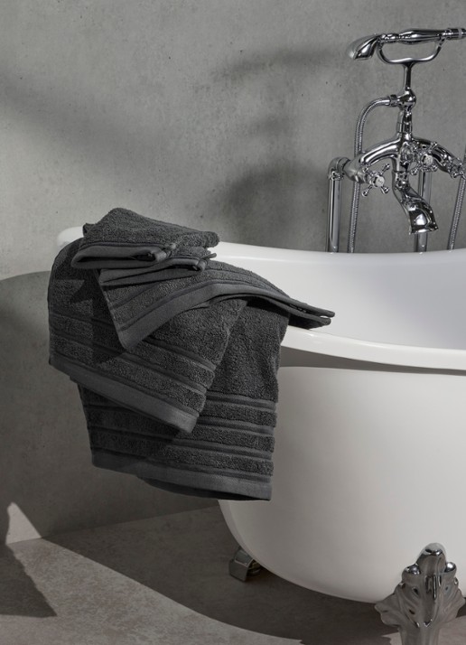 de Bijenkorf Home Evolution gastendoek - 580 gr/m2 - 30 x 50 cm - voorkant 2 antraciet
