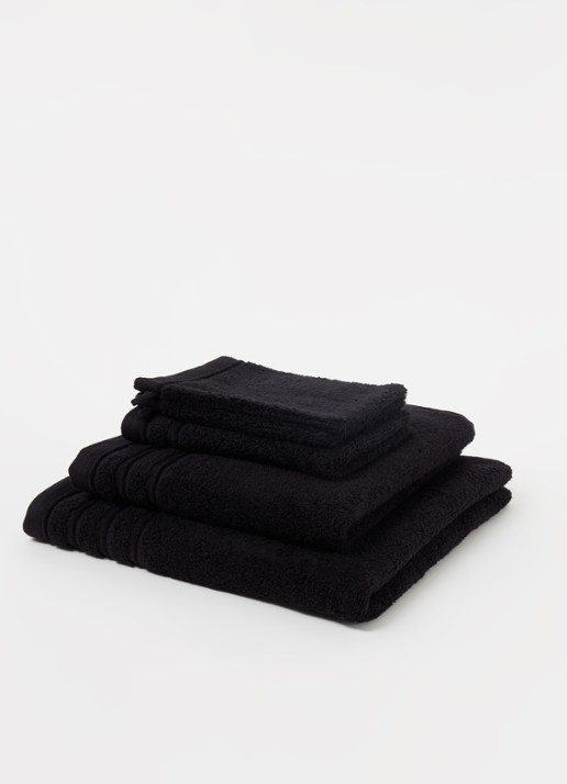 de Bijenkorf Home Evolution washand- 580 gr/m2 - 16 x 21 cm set van 2 - detail 3 zwart