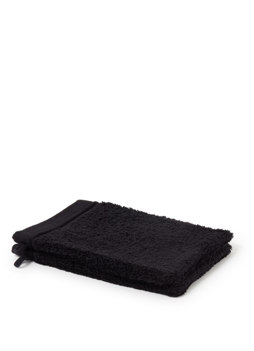 de Bijenkorf Home Evolution washand- 580 gr/m2 - 16 x 21 cm set van 2 - voorkant zwart