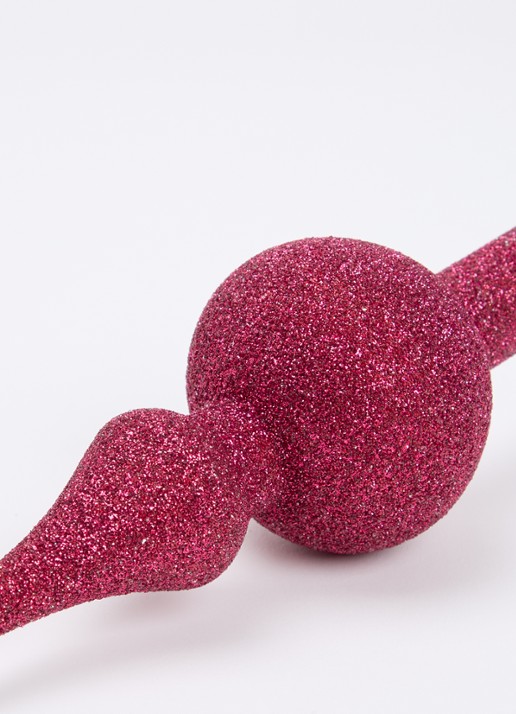 de Bijenkorf Home Glitter piek 26 cm - detail rood