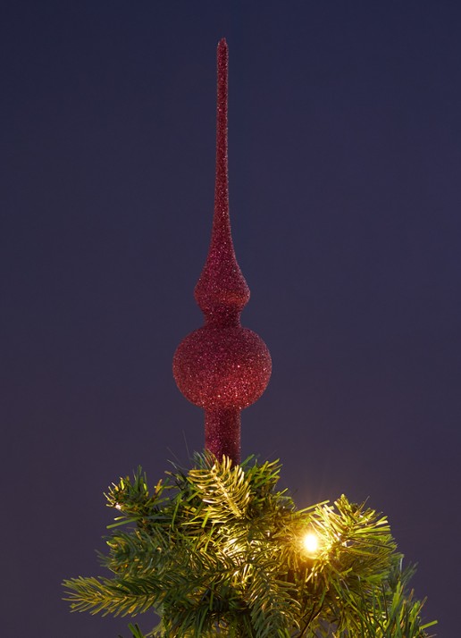 de Bijenkorf Home Glitter piek 26 cm - voorkant 3 rood