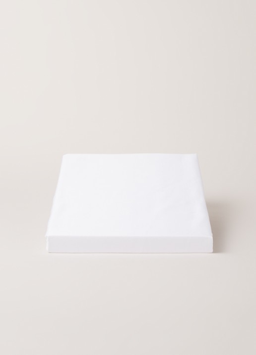 de Bijenkorf Home  hoeslaken van  katoensatijn 300TC, hoekhoogte 30 cm - voorkant 2 wit