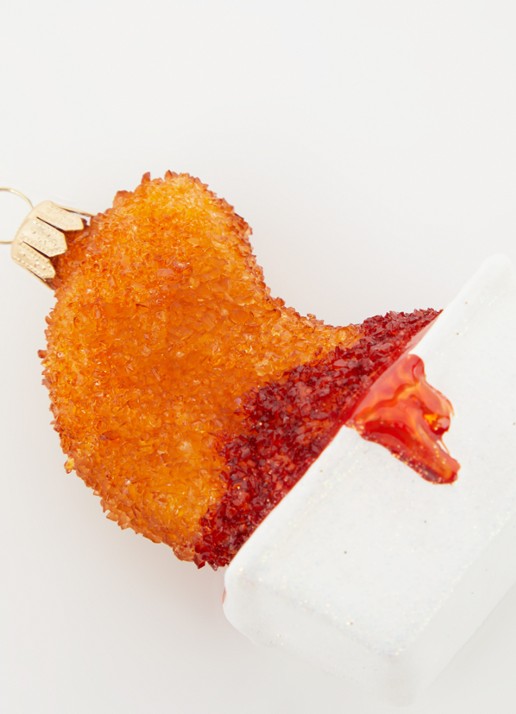 de Bijenkorf Home Kipnugget kersthanger 8 cm - detail oranje
