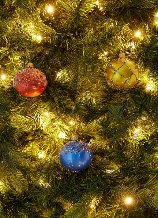 de Bijenkorf Home Kraal kerstbal 7 cm - voorkant 3 blauw