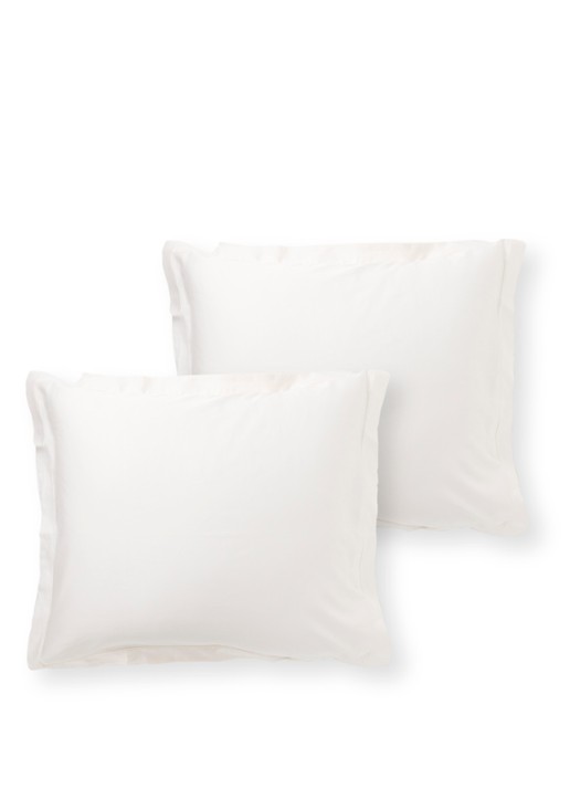 de Bijenkorf Home  kussensloop van  katoensatijn 400TC in 2-pack - voorkant lichtroze