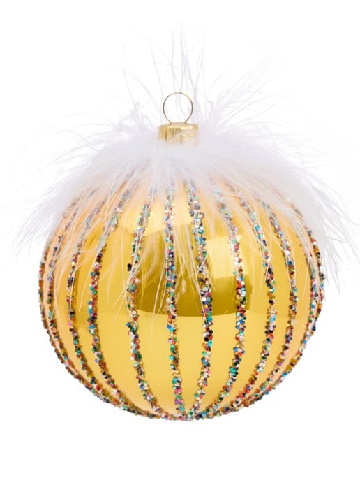 de Bijenkorf Home Multi Glitter kerstbal 8 cm