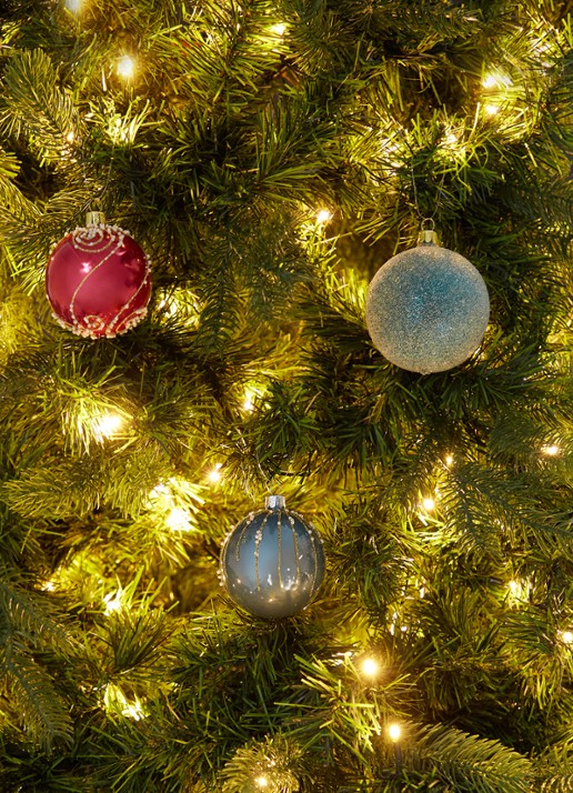 de Bijenkorf Home Regen kerstbal 7 cm - voorkant 3 blauw