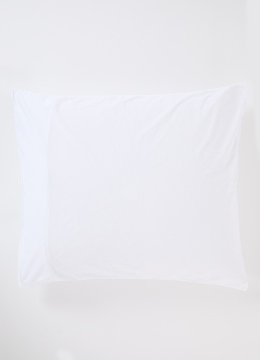 de Bijenkorf Home Seersucker kussensloop van  katoen 2-pack - voorkant 2 wit