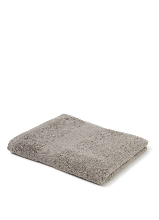 de Bijenkorf Home  Softness badhanddoek - 600 gr/m2 - 60 x 110 cm - voorkant grijs