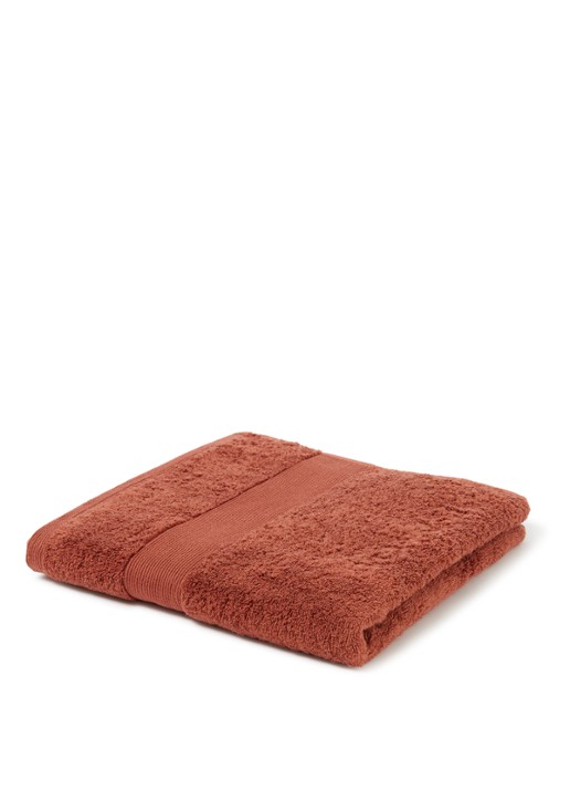 de Bijenkorf Home  Softness badhanddoek - 600 gr/m2 - 60 x 110 cm - voorkant 3 kastanjebruin