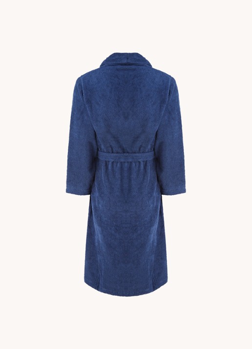 de Bijenkorf Home  Softness badjas van  katoen - unisex - achterkant blauw
