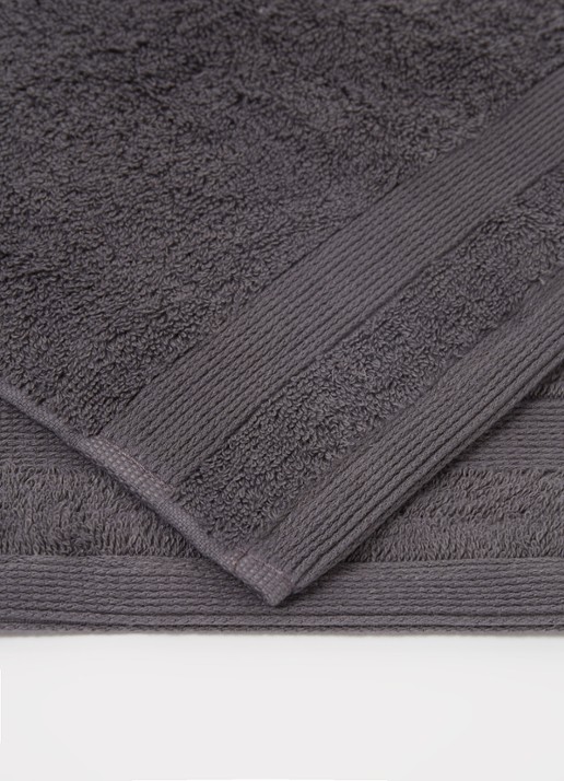 de Bijenkorf Home  Softness gastendoek - 600 gr/m2 - 30 x 50 cm - detail 2 antraciet