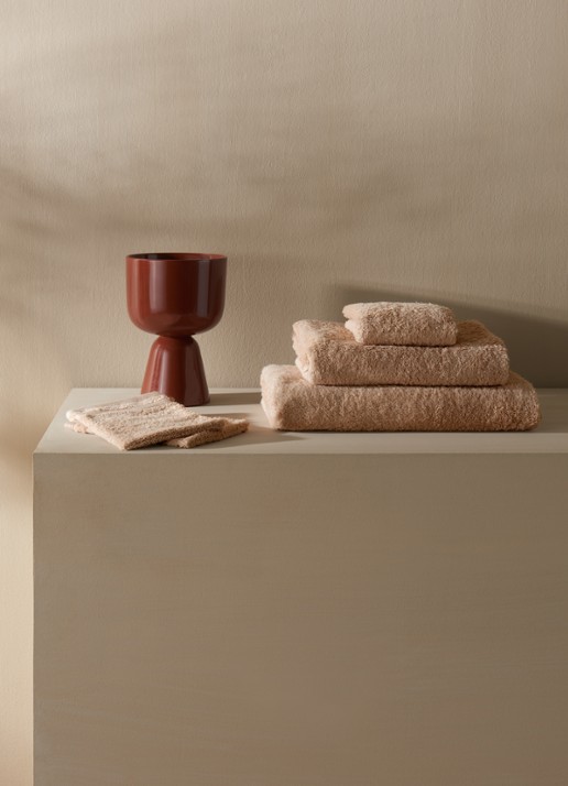 de Bijenkorf Home  Softness gastendoek - 600 gr/m2 - 30 x 50 cm - voorkant 4 taupe
