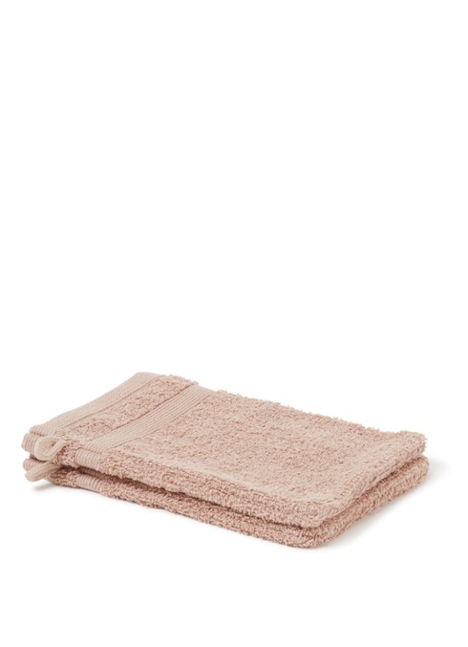 de Bijenkorf Home  Softness washand - 600 gr/m2 - 16 x 21 cm set van 2 - voorkant taupe