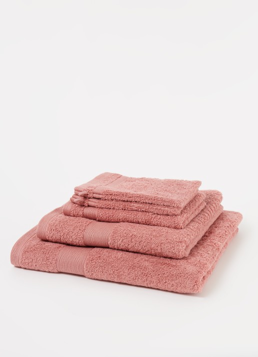 de Bijenkorf Home  Softness washand - 600 gr/m2 - 16 x 21 cm set van 2 - detail roze