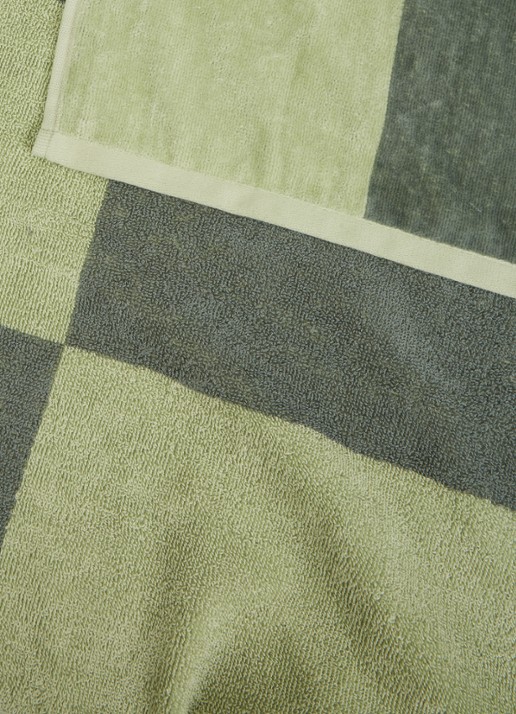 de Bijenkorf Home Strandlaken van  katoen -  400 gr/m2 - 100 x 180 cm - voorkant 2 groen