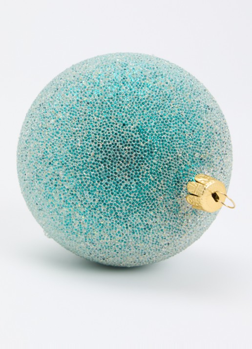 de Bijenkorf Home Vorst kerstbal 8 cm - detail turquoise