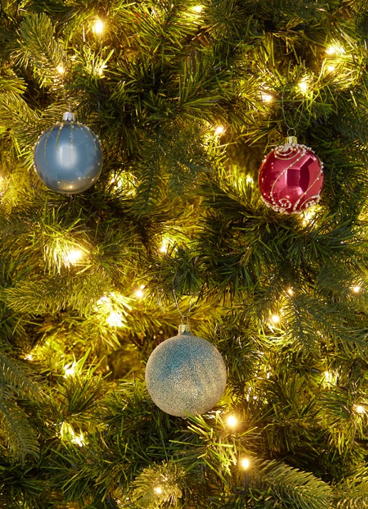 de Bijenkorf Home Vorst kerstbal 8 cm - voorkant 3 turquoise