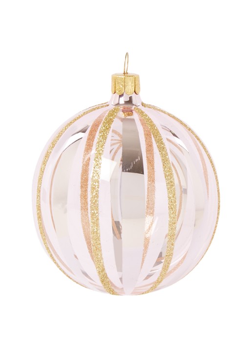 de Bijenkorf Kerstbal 8 cm - voorkant 2 roségoud