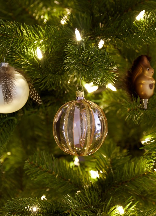 de Bijenkorf Kerstbal 8 cm - voorkant 3 roségoud