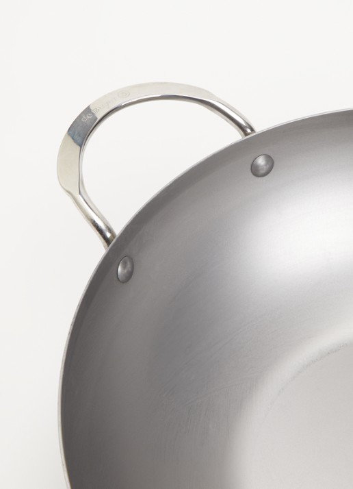 De Buyer Mineral B wokpan Ø32 cm - detail 2 zilver