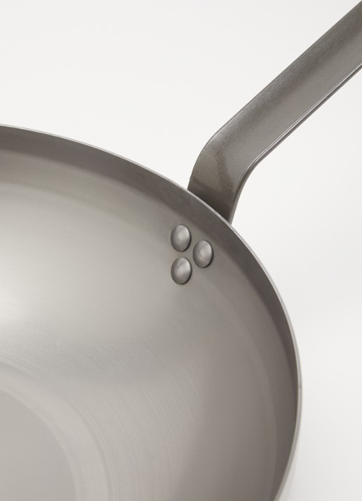 De Buyer Mineral B wokpan Ø40 cm - detail zilver