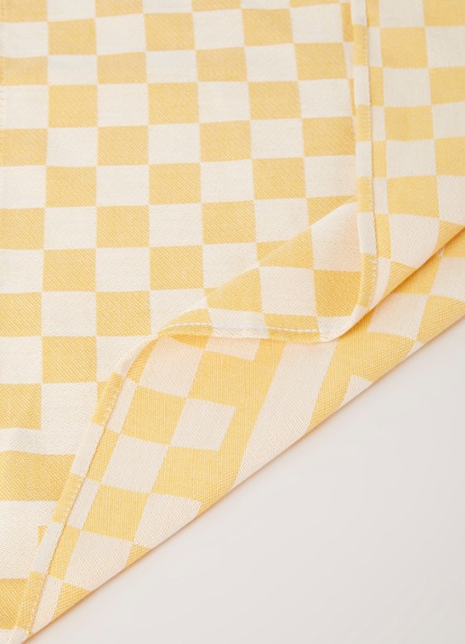 De Witte Lietaer Groom-A theedoek van katoen 65 x 70 cm - detail geel