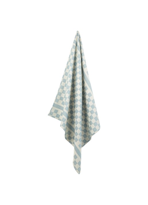 De Witte Lietaer Groom theedoek van katoen 65 x 70 cm - voorkant lichtblauw