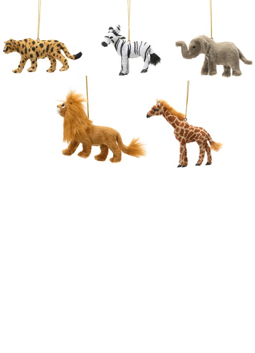 Decoris Dieren kersthanger 8,5 cm set van 4