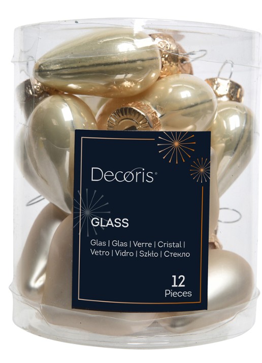 Decoris Hartjes kerstbal set van 12