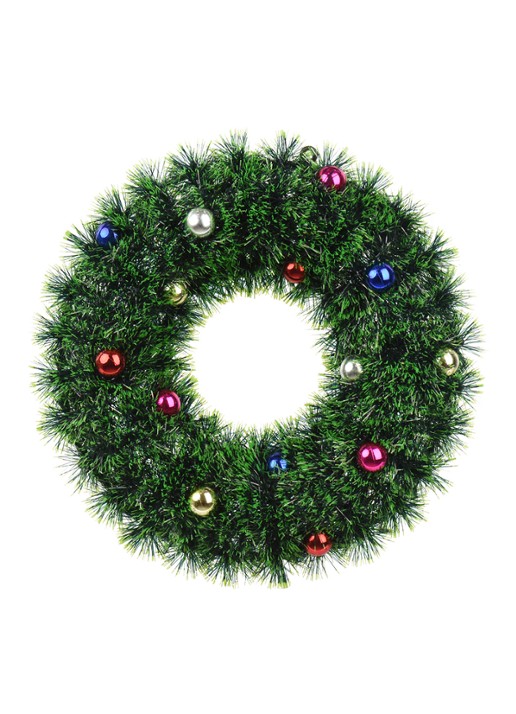 Decoris Kerstkrans 29 cm - voorkant donkergroen