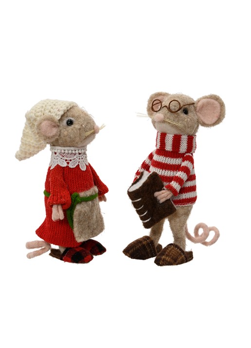 Decoris Muis kerstdecoratie 8 cm