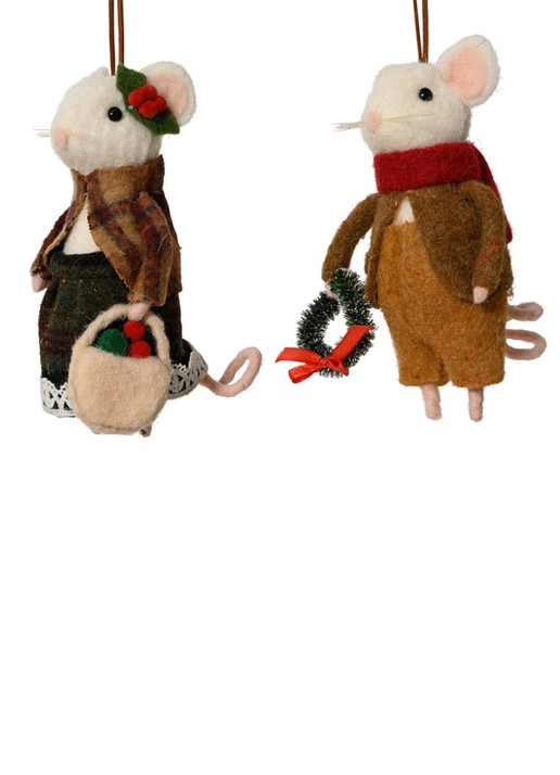 Decoris Muis kersthanger 15 cm
