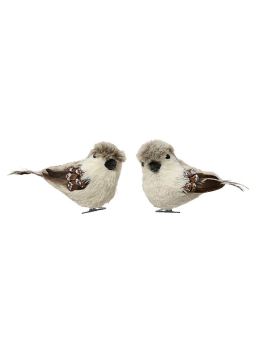 Decoris Vogel ornament met clip 8 cm