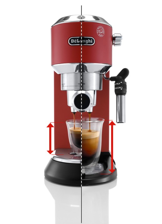 DeLonghi Dedica espressomachine EC685.R - detail steenrood