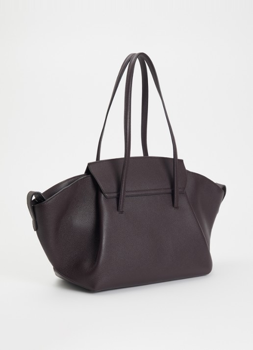 DeMellier The Brooklyn shopper van leer - achterkant 4 donkerbruin
