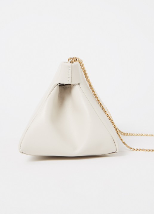 DeMellier The Cannes clutch van leer  - detail 4 creme
