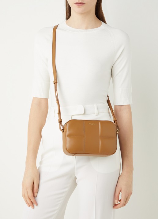 DeMellier The Marrakesh crossbodytas van leer - voorkant 4 cognac