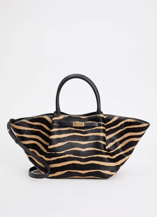 DeMellier The Midi New York handtas van kalfsleer met ponyhair en zebraprint