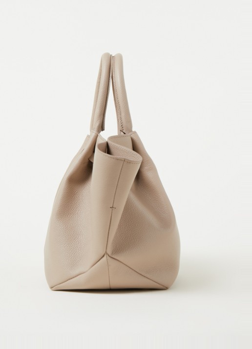 DeMellier The Midi New York handtas van leer - detail 2 taupe