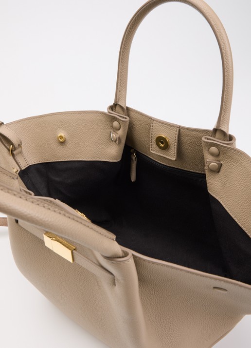 DeMellier The Midi New York handtas van suède met afneembare schouderriem - detail 2 beige