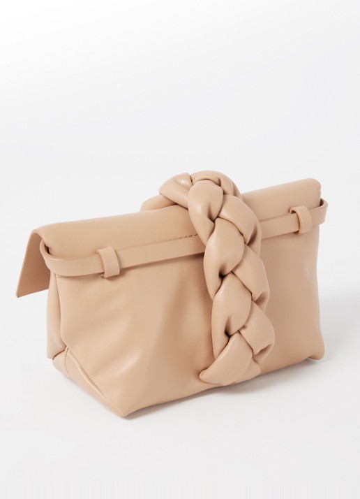DeMellier The Mini Verona crossbodytas van leer - achterkant donkerbeige