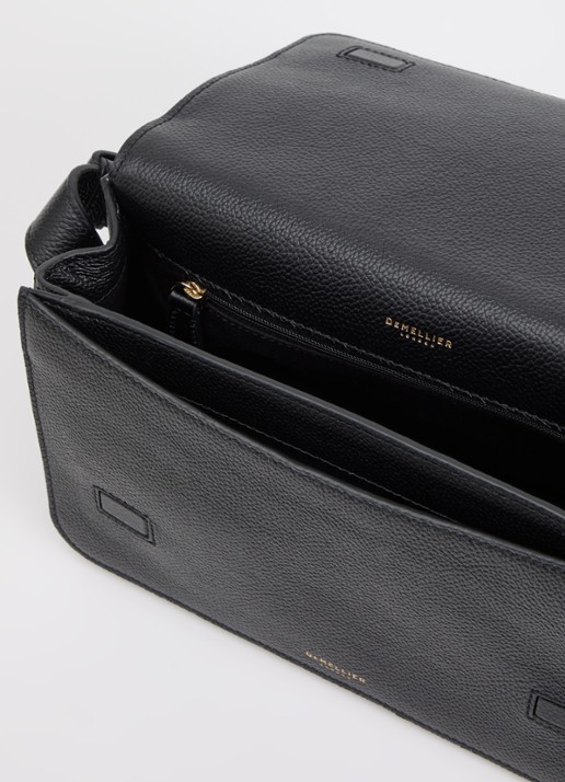 DeMellier The New York crossbodytas van leer met verstelbare schouderriem - detail 3 zwart