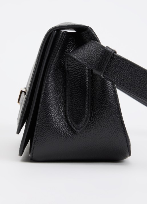 DeMellier The New York crossbodytas van leer met verstelbare schouderriem - detail 4 zwart
