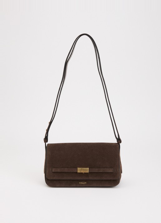 DeMellier The New York crossbodytas van suède met verstelbare schouderriem