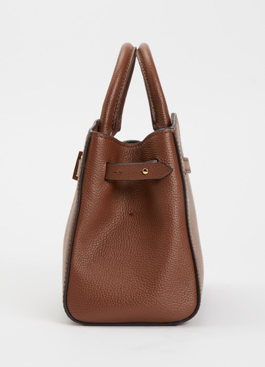DeMellier The Small Hudson handtas van leer met afneembare schouderriem - detail 2 cognac