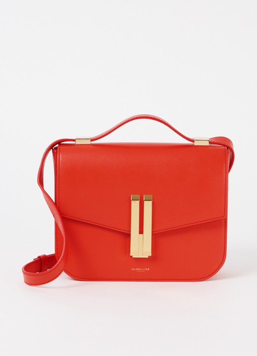 DeMellier The Vancouver crossbodytas van leer - voorkant rood