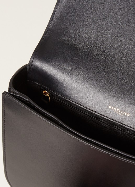 DeMellier The Vancouver crossbodytas van leer - detail 2 zwart