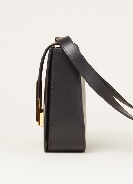 DeMellier The Vancouver crossbodytas van leer - detail 3 zwart